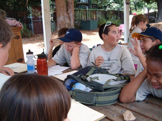 Campers sketch in their journals