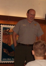 Ranger David Blackburn gives a tour of Muir House.jpg