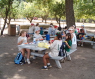 Eating lunch under 80 year old pecan trees